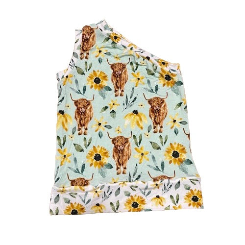 Highland Cow - One Shoulder Top - 6