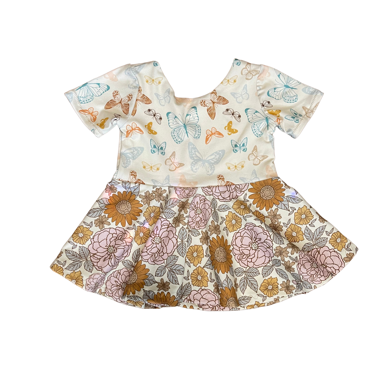 Butterfly Garden - Short Sleeve Peplum -  3t