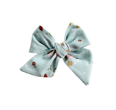 Blue Floral Handtied Bows