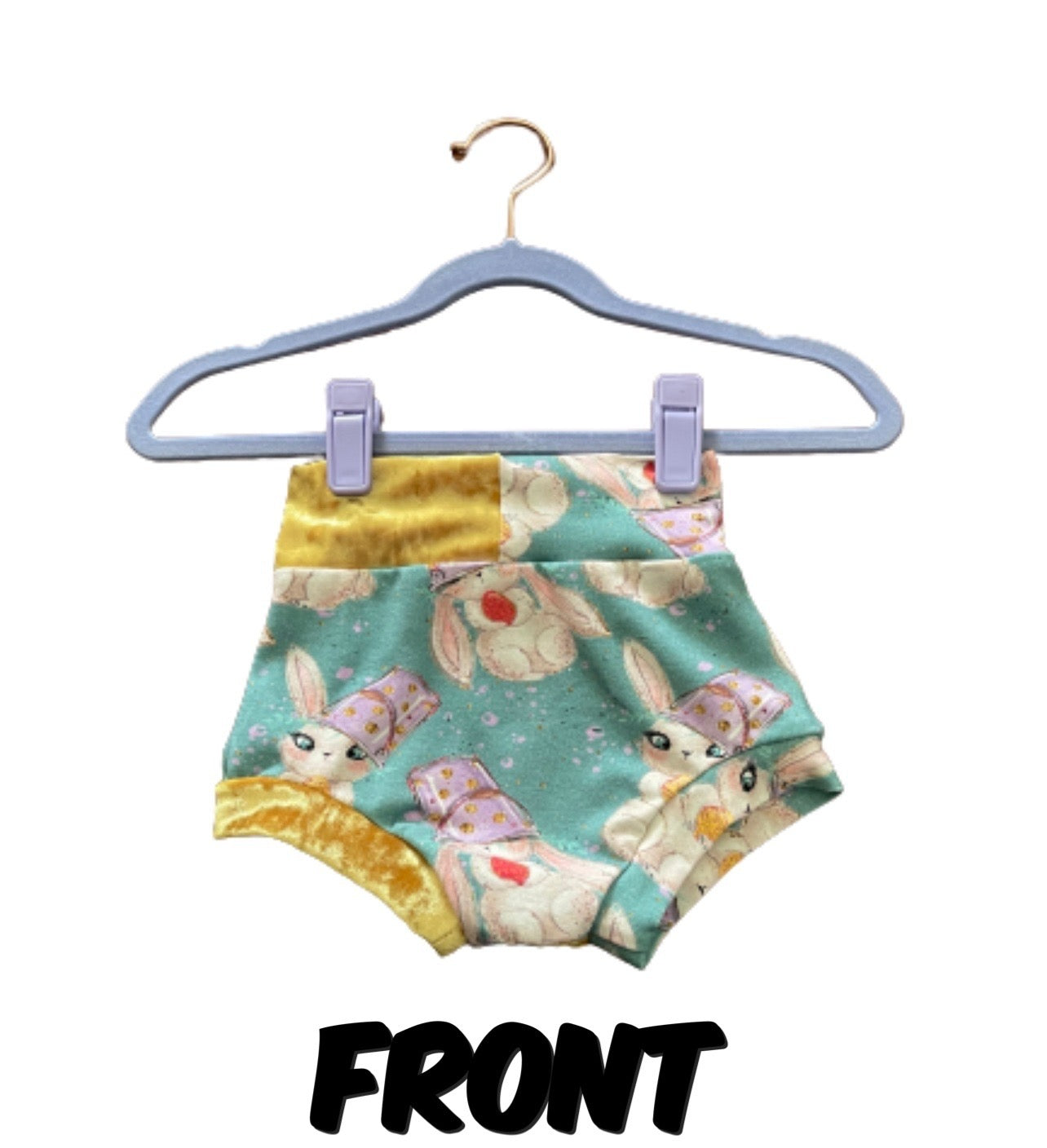 Easter Bunny Velvet Split - Shorties - 9/12m