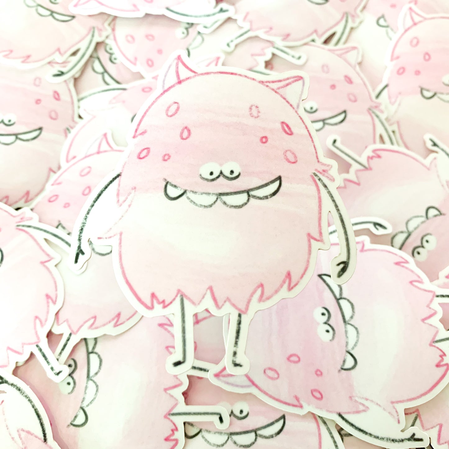 Pink Fluffy Monster Sticker
