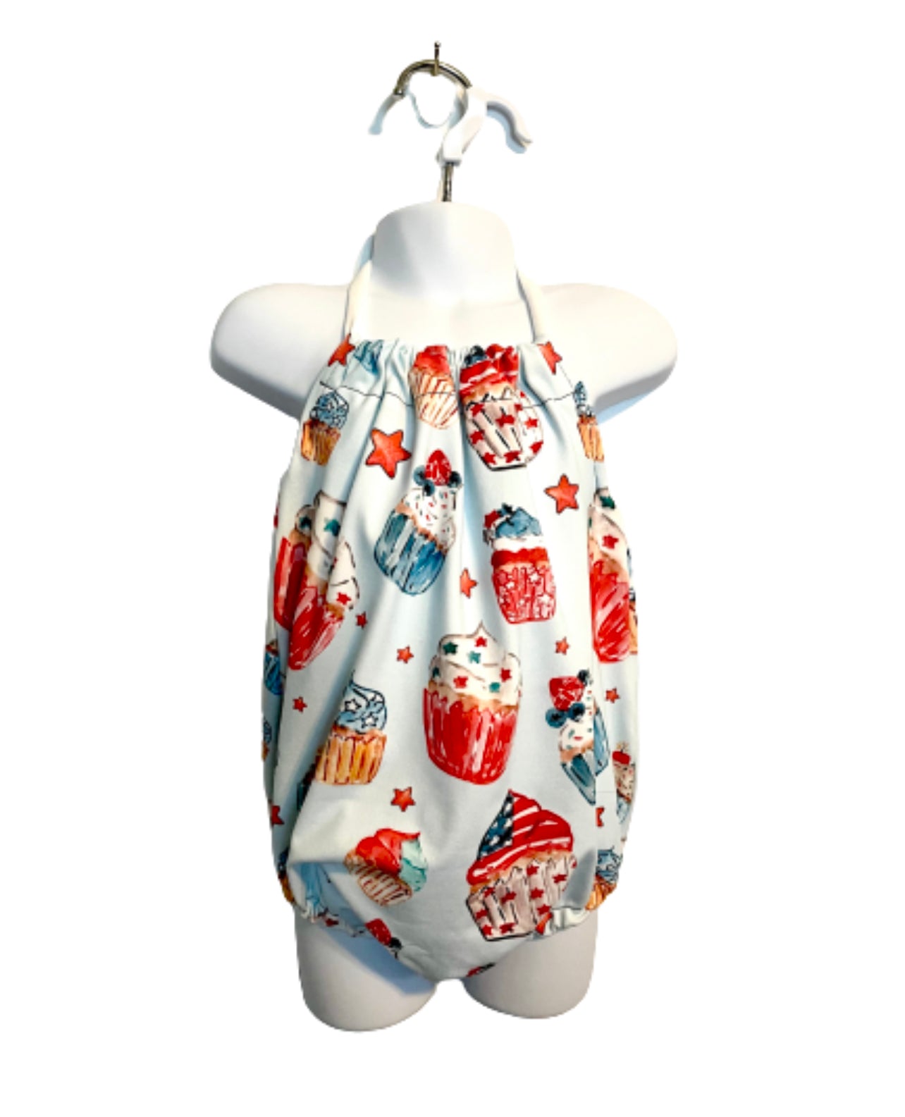 Patriotic Cupcakes - Bubble Romper - 3t