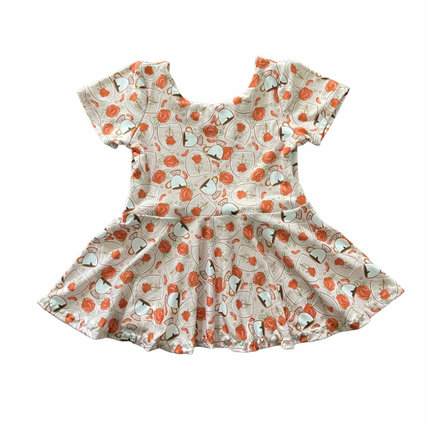 Tea Time Roses - Short Sleeve Peplum - 18m and 4t