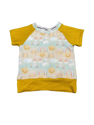 Rainbows and Unicorns - Short Sleeve Raglan - 2t