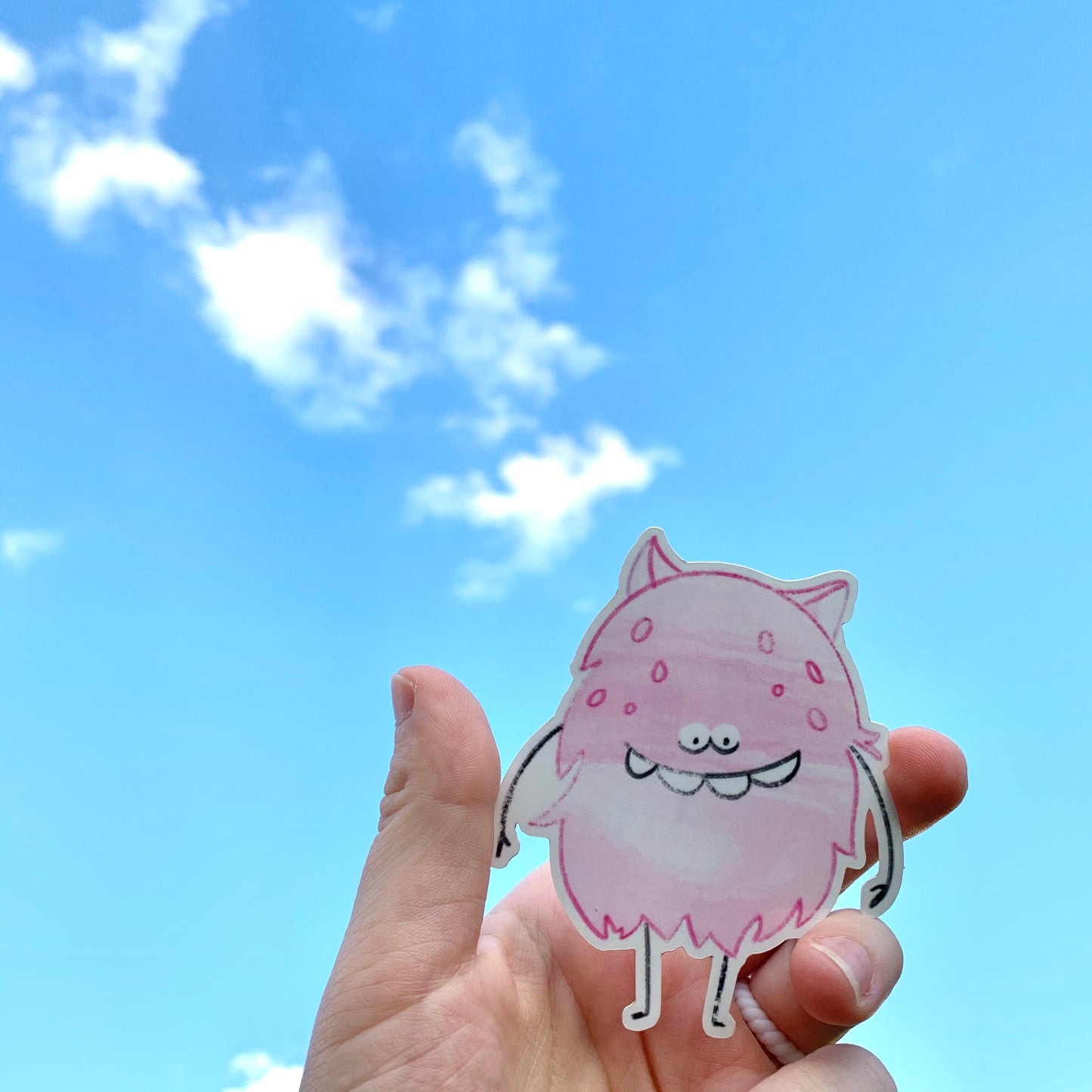 Pink Fluffy Monster Sticker