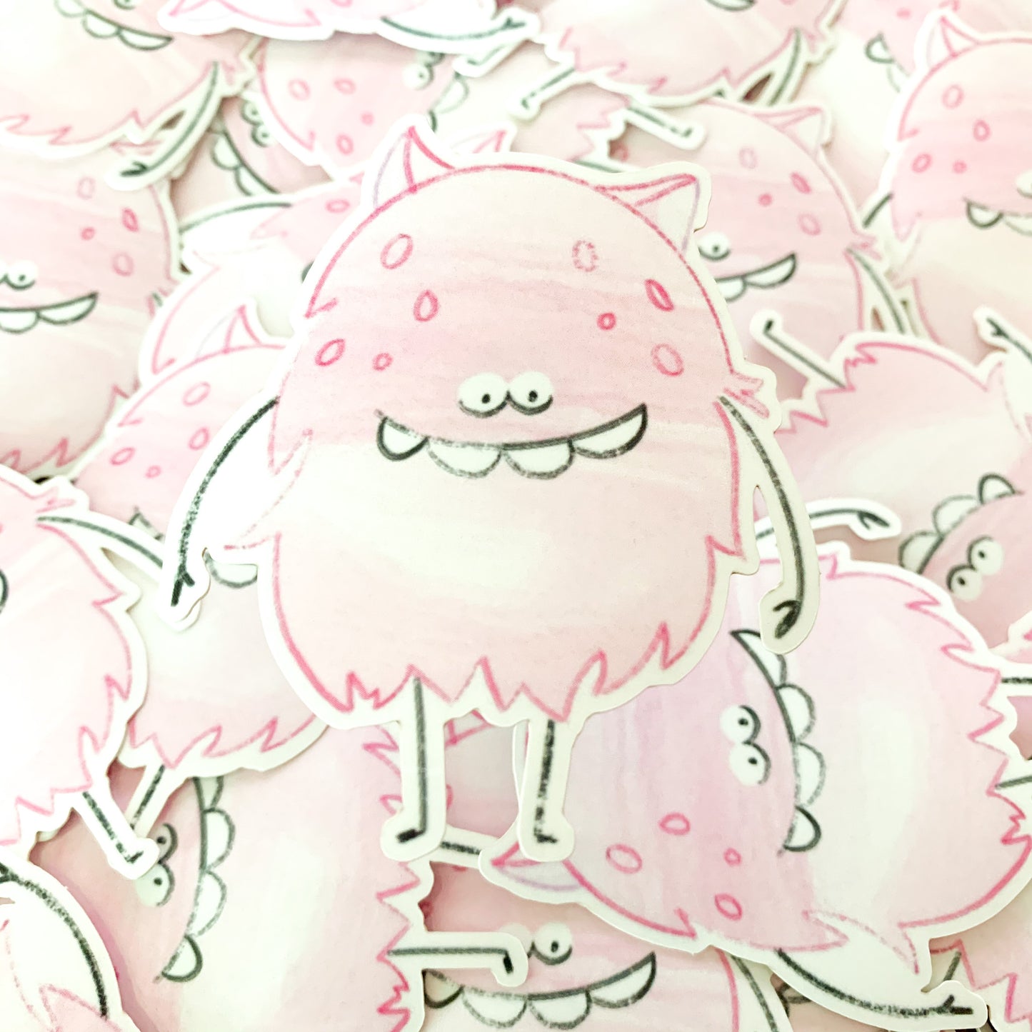 Pink Fluffy Monster Sticker