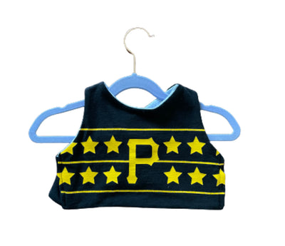 UP-CYCLED Pirates and Faux Jean - Reversible Crop Top - 4t