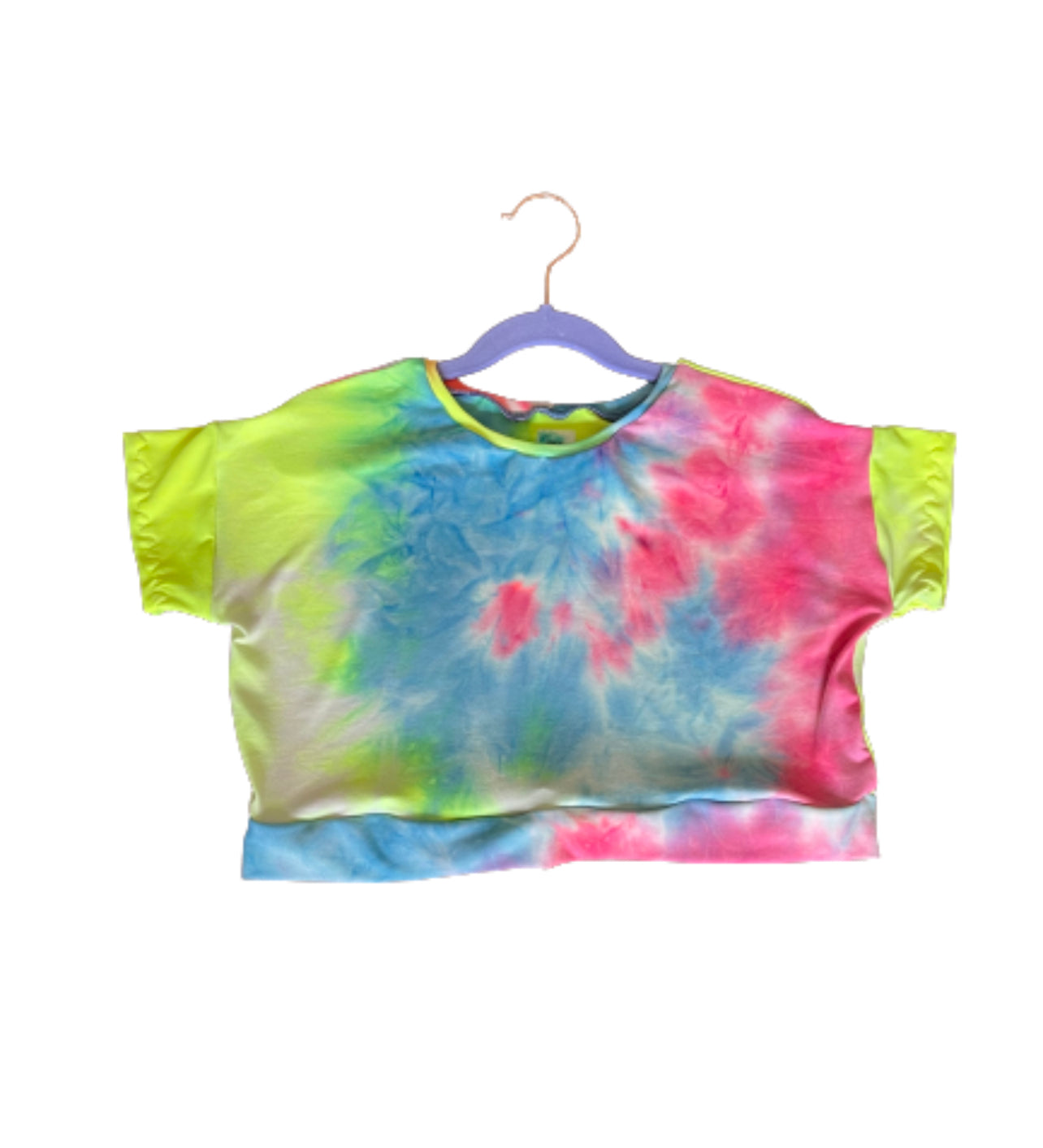 Neon Tie Dye - Lazy Day Crop  - 12/18m, and 3t